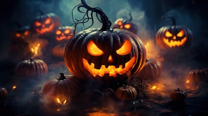 Obraz premium Halloween Back Drop theme Generated AI tools