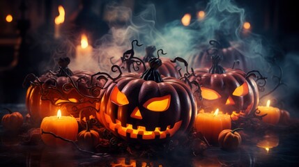 Naklejka premium Halloween Back Drop theme Generated AI tools