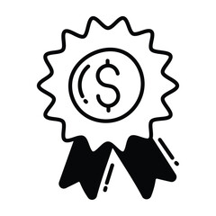 Dollar badge doodle Icon Design illustration. Business Symbol on White background EPS 10 File