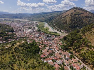 Fototapeta na wymiar Views of Berat, Albania by Drone
