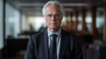 Fototapeta premium an approachable lawyer standing with an open demeanor representing accessibility and commitment to client communication. 