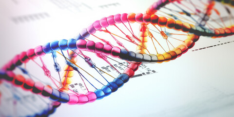 human DNA on a blurred background. 
