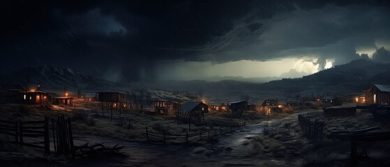 Huge Storm coming on a Abandoned City. Cloudscape, Professional Shot.