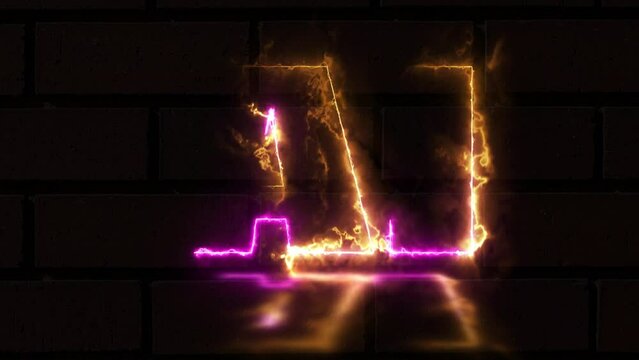 Artificial intelligence web banner and animated 4K video Neon text AI