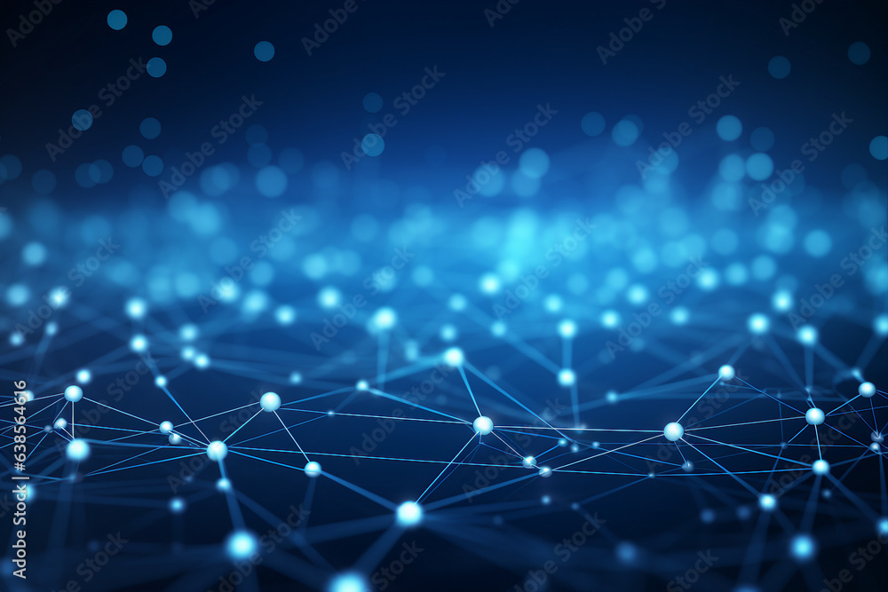 Poster generative ai collage image picture of connected lines on cosmic background data network concept