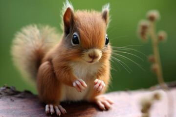 Fototapeta na wymiar Cute baby squirrel