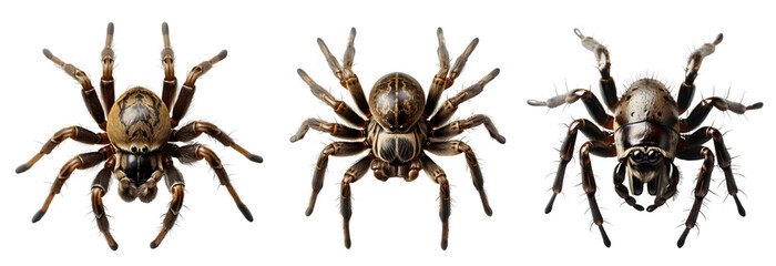 spider isolated on transparent background ,tarantulas isolated cut out ,generative ai