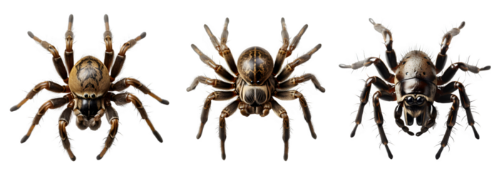 spider isolated on transparent background ,tarantulas isolated cut out ,generative ai