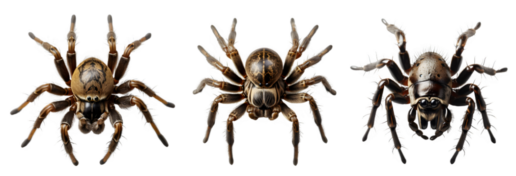 spider isolated on transparent background ,tarantulas isolated cut out ,generative ai