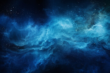 Generative ai collage image picture of blue fog mist air flying illuminated by vivid neon filter