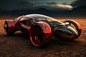 Picture of futuristic fast self-driving sport car made using generative ai modern technology