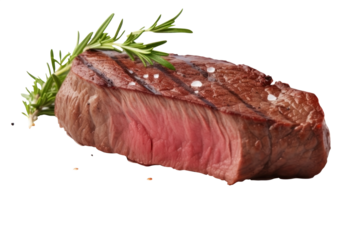 a medallion of rare meat filet. transparent PNG file. 