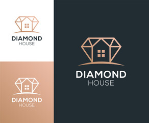 Diamond house logo design vector illustration inspiration