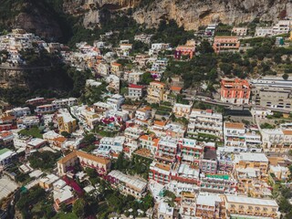 Positano on the Amalfi Coast, Italy by Drone