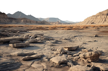 dry arid desert landscape.  transparent PNG file.