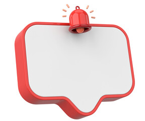 3D Notification Box. 3D Illustration.