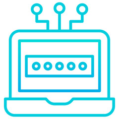 Outline gradient Laptop Password icon
