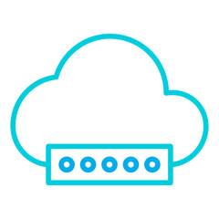 Outline gradient Cloud Computing Password icon