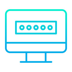 Outline gradient Computer Password icon