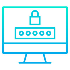 Outline gradient Desktop Password icon