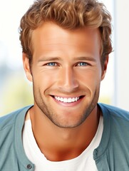 Obraz premium Attractive young man wearing casual clothes, generative ai