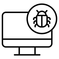 Outline Computer Bug icon