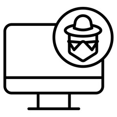 Outline Computer Hacker icon