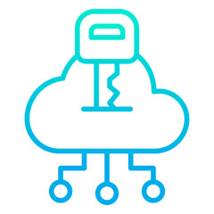 Outline gradient Outline gradient Cloud computing access icon