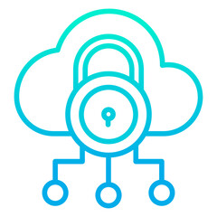 Outline gradient Cloud Lock icon