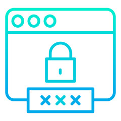 Obraz premium Outline gradient Browser Password lock icon