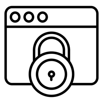 Outline Browser lock icon