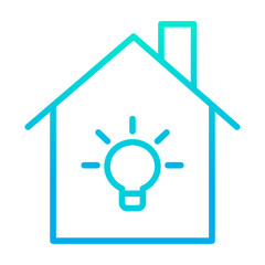 Outline gradient Home electricity icon