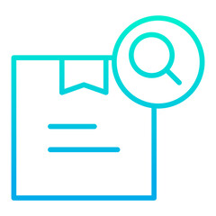 Outline gradient Search delivery box icon