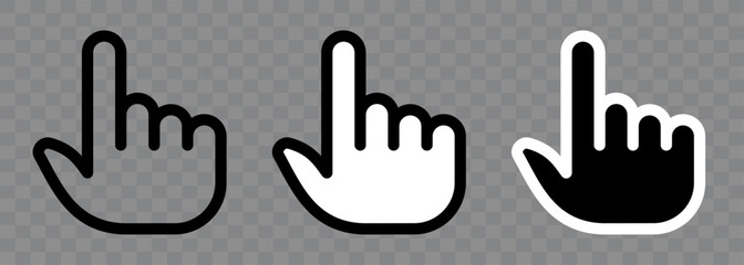 Mouse cursor. Mouse hand cursor. Computer Mouse click cursor. Black vector icon. Vector clipart.