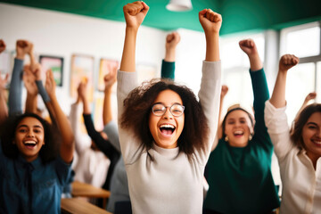 Bright Classroom Achievement: Teacher and Students Rejoice