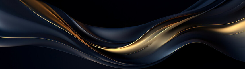 Abstrakcyjne tło - nowoczesna fale z cieniem i światłem oraz złotą farbą olejną na tkaninie