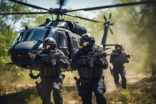 Dawn of Duty: SWAT Team at Helicopter