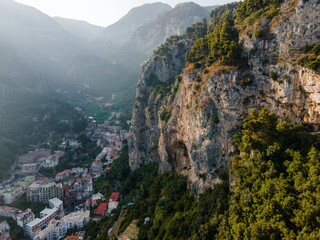 Views from Amalfi on the Amalfi Coast, Italy by Drone