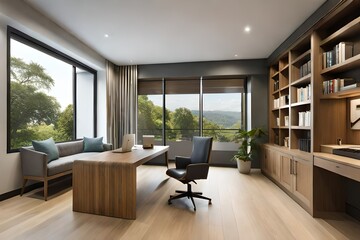 Modern study room area home interior design and decoration ideas house beautiful background.