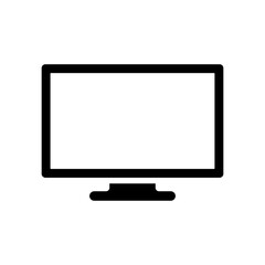 Monitor icon. TV. Black silhouette. Front view. Vector simple flat graphic illustration. Isolated object on a white background. Isolate.