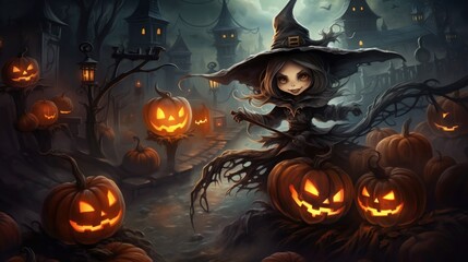 Happy halloween, kids will enjoy the halloween festival, the ghosts will come out on the halloween festival.Generative Ai