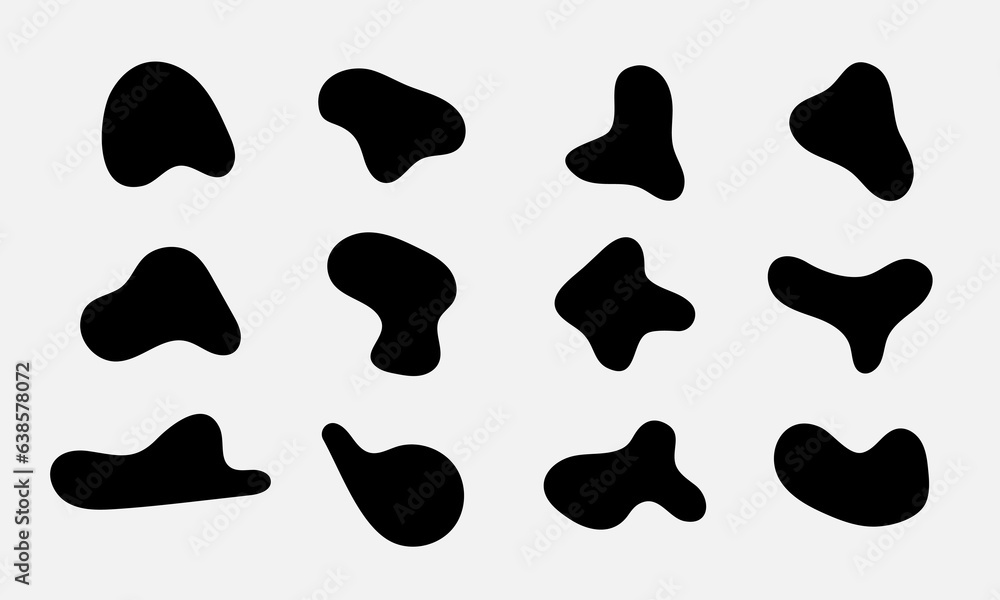 Aufkleber blob deform shape. fluid flow form. vector