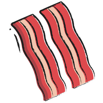 Hand drawn Bacon strips icon