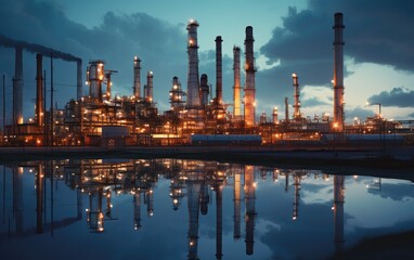 Obraz premium Gas turbine electrical power plant