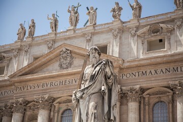 Fototapeta na wymiar Views of St. Peter's Basilica in Vatican City
