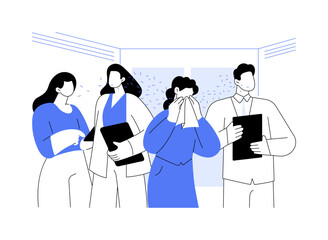 Flu spread abstract concept vector illustration.