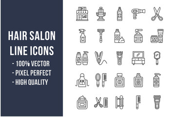 Hair Salon Line Icons