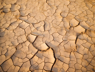 Cracked Desert Ground from Above (Generative AI)