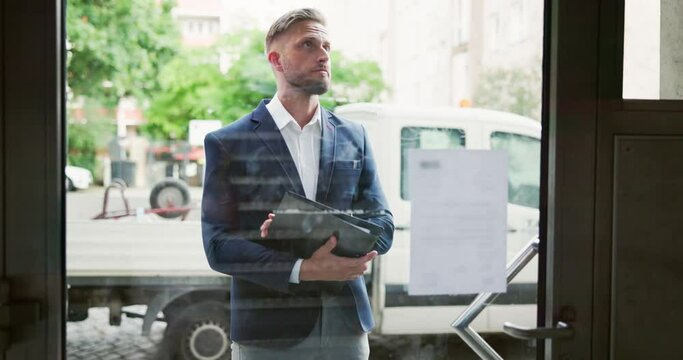 Bailiff Debt Collector Man Knocking Front