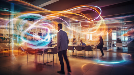 Dancing Lights of Progress: AI-Driven Office with Multimedia Glow and Rapid Learning Vistas